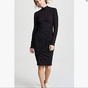 Splendid Mock Neck Long Sleeve Dress Ruched Side